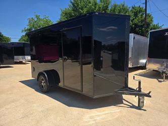 2026 New 6x12 SA Screwless Enclosed Trailer | Blackout | Spoiler Package | .08 Exterior | 1106 (Black)
