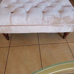 Beige Velvet Bench
