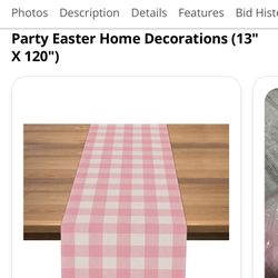 Pink Checkered Table Runner