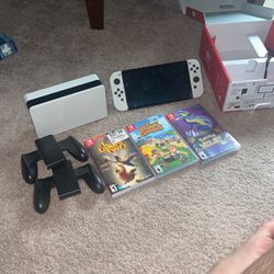 Nintendo Switch OLED/ With Original Box And Games 
