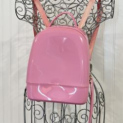 Bag Pink Jelly PVC Mini Book Bag Backpack Purse Adjustable Straps