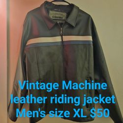 Vintage MACHINE Leather Riding Jacket XL