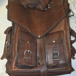 Men's Nice Vintage Leather Laptop Backpack Rucksack Messenger Bag Satchel