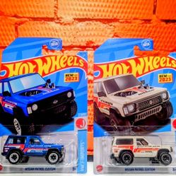 Hot Wheels 2023 Nissan Patrol Custom 20/250 J-imports 1/10  Cream and blue