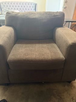 Brown Fabric Upholstered Accent Chair