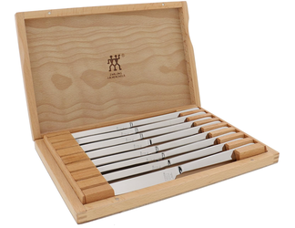NEW ZWILLING 8-Piece Steak Knife Set with Wooden Gift Box