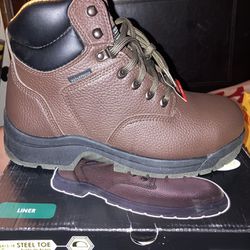 Brand New Men’s Brahma Steel Toe Waterproof:Slip Resistant Brown Leather Work Boots-Size 11, and 12 available