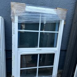Window Brand new double glass vinyl  Milgard brand  Width  39.5 inches  Height 23.5  inches 