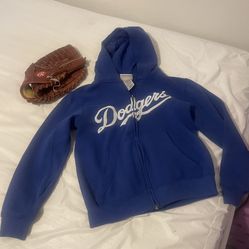Junior Dodgers Hoody/Rawlings Baseball Glove-small