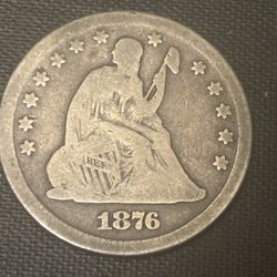 25 cents 1876  coin USA