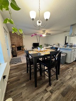 5-Piece Black Counter Height Dining Table Set – Seats 4