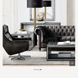 (2) RH RESTORATION HARDWARE VINTAGE: MOTORCITY LEATHER SWIVEL CHAIRS: (2 Priced per chair) MINT