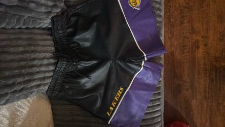 NBA LAKERS LEATHER SHORTS