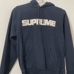 Authentic Supreme Perforated Leather Hooded Sweatshirt Large size