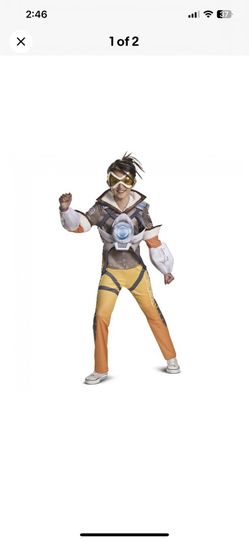 Overwatch TRACER Halloween Costume Girls Size Small 4-6 With Goggles