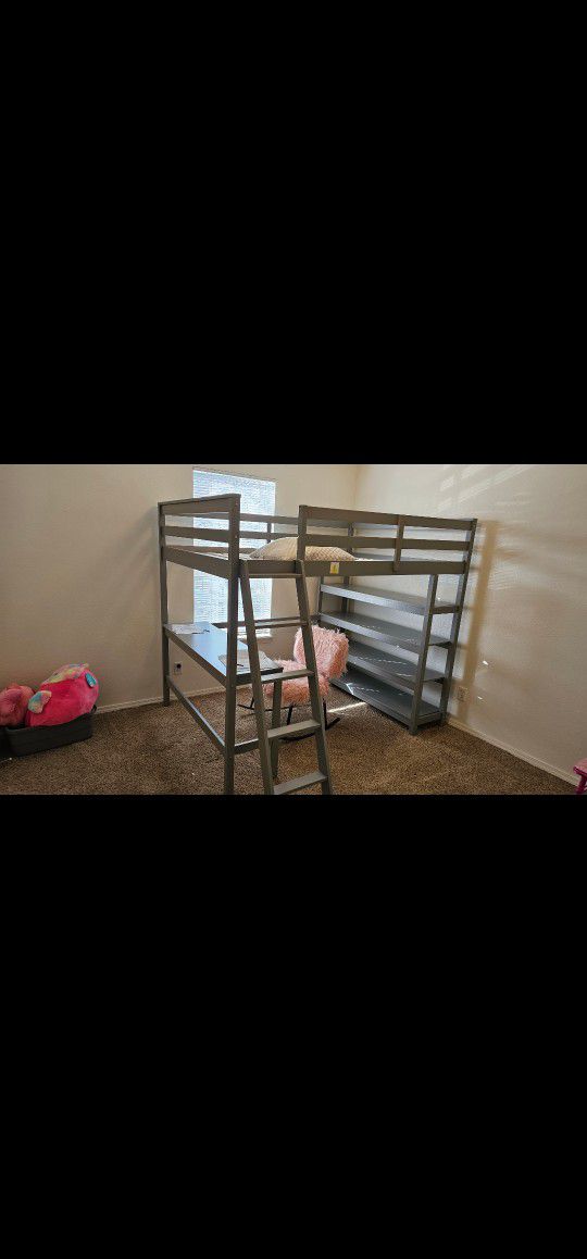 Full Size Loft Bed  With Mattress 