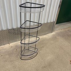 Corner Four tier shelf rack…  31” high , 11” wide , 8” depth   … $25