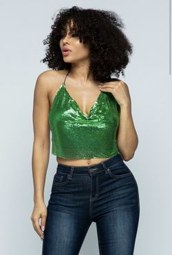 Green halter top