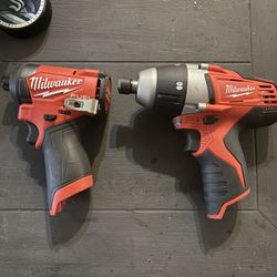 Milwaukee M12 impact driver & coupling drill driver
