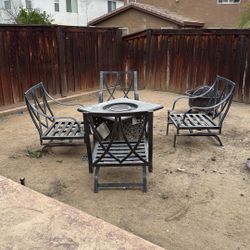 Five piece fire pit dinette set