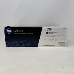 New HP 78A CE278AD Dual Pack Black Original LaserJet Toner Cartridges 2-Pack