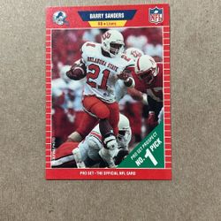 1989 Barry Sanders RB HOF Pro Set Rookie Football Card #494 NM