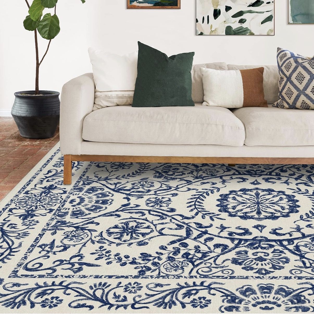 RUGGABLE Washable Area Rug – Delphina Delphina Delft Blue 8x10, S