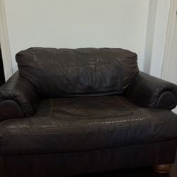 Brown Authentic Leather Sofa