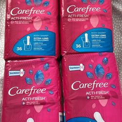 4 Pack Carefree Acti Fresh Extra Long Daily Liners