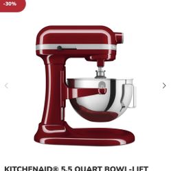 KitchenAid - 5.5 Quart Bowl-Lift Stand Mixer - Empire Red