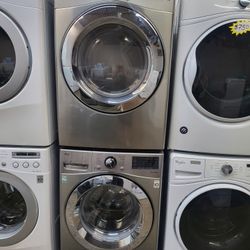 💯💯LG SET STEAM WASHER END ELECTRIC DRYER STAINLEES STEEL 