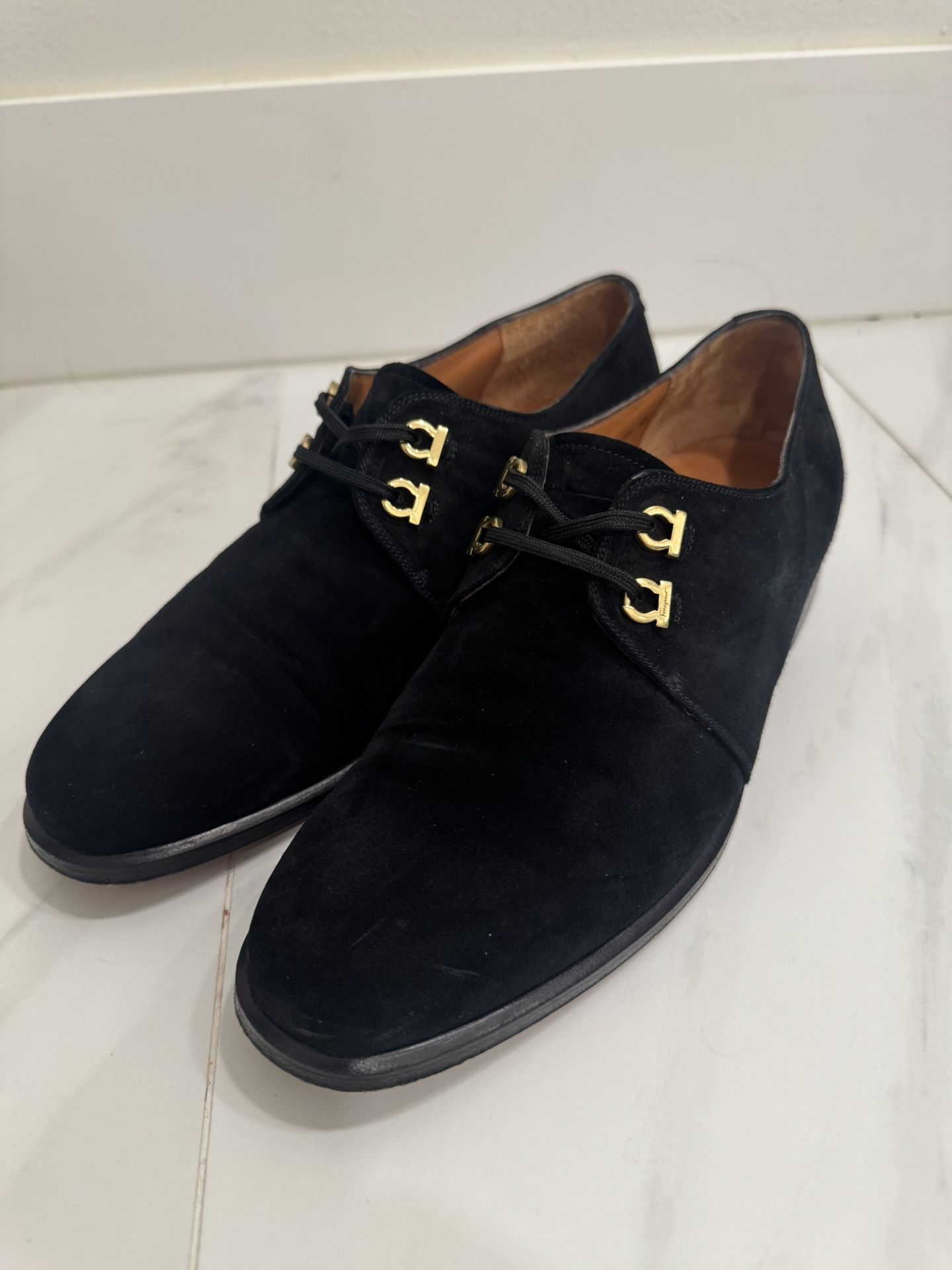 Salvatore Ferragamo Derby Shies Black Gancini Eyelet Mens  display picture 1