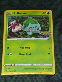 Pokemon TCG SWSH231 Bulbasaur Holo Pokemon Go Black Star Promo - NM