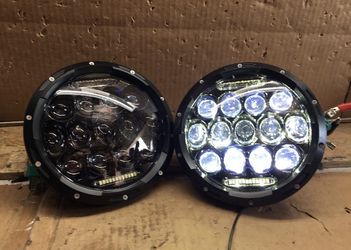 #TL76-3 Fit 97-17 Jeep Wrangler JK TJ LJ CJ 18 Wrangler JK With Adpter Harness (left & Right) Dot Approved 7 Inches LED Headlight High Low Beam