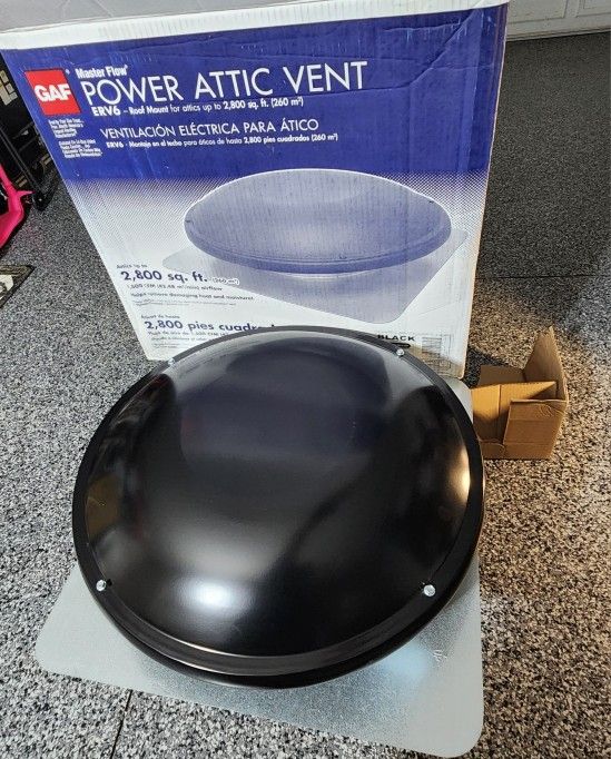 Master Flow 1500 CFM Black Power Roof Mount Attic Fan