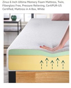Twin mattress Zinus 6 Inch Ultima Memory Foam Mattress Twin
