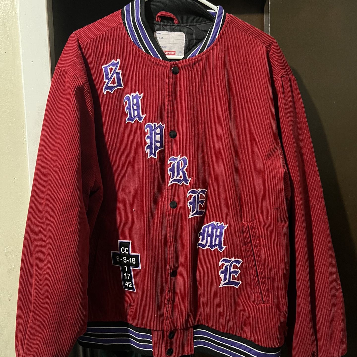 Supreme Old English Corduroy Varsity Jacket for Sale in Yonkers, NY