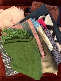 Scarves of various fabrics