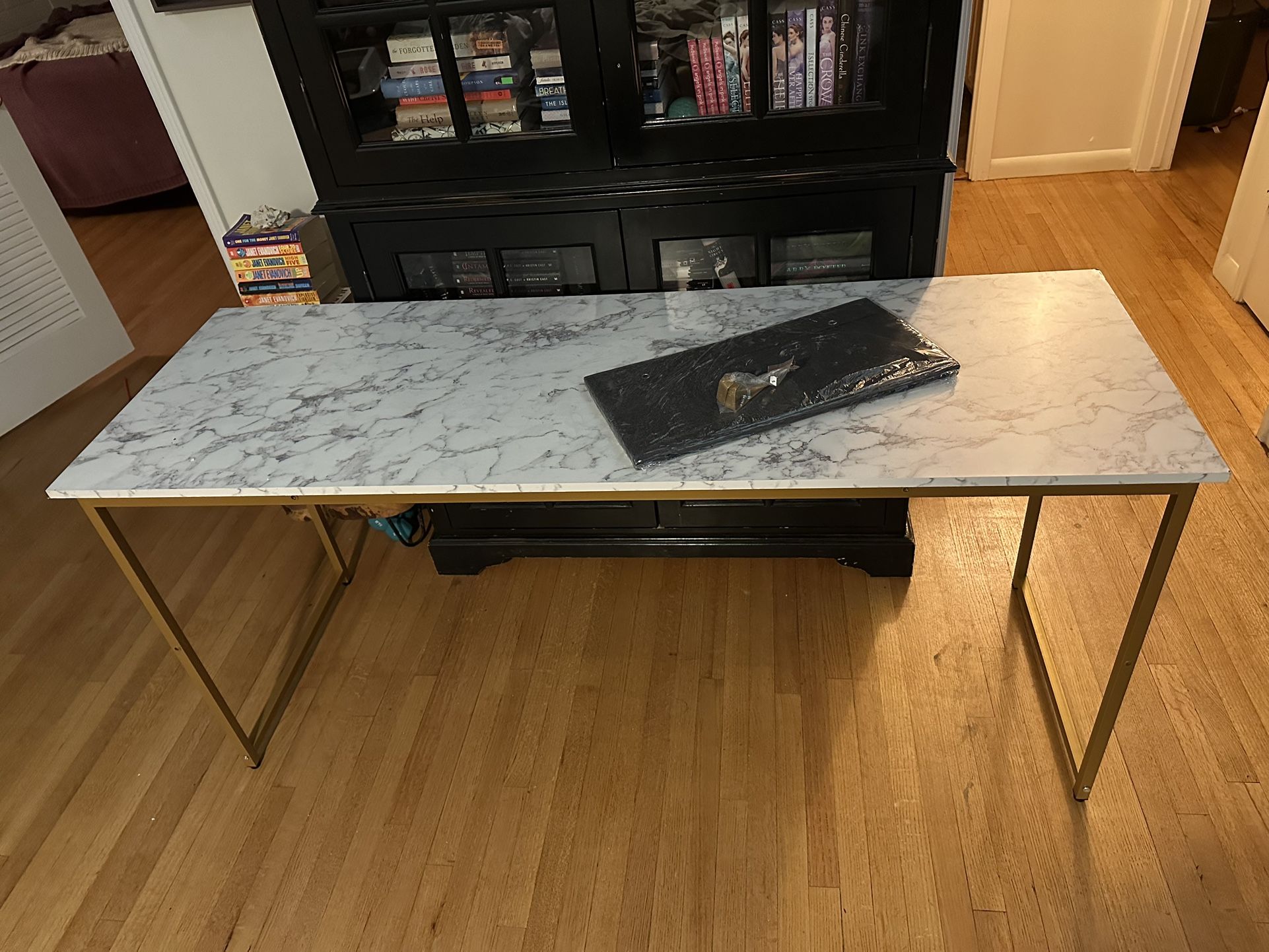 Marble And Gold Table Desk