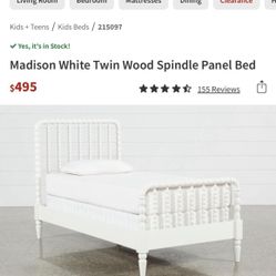 White Wood Twin Bed 