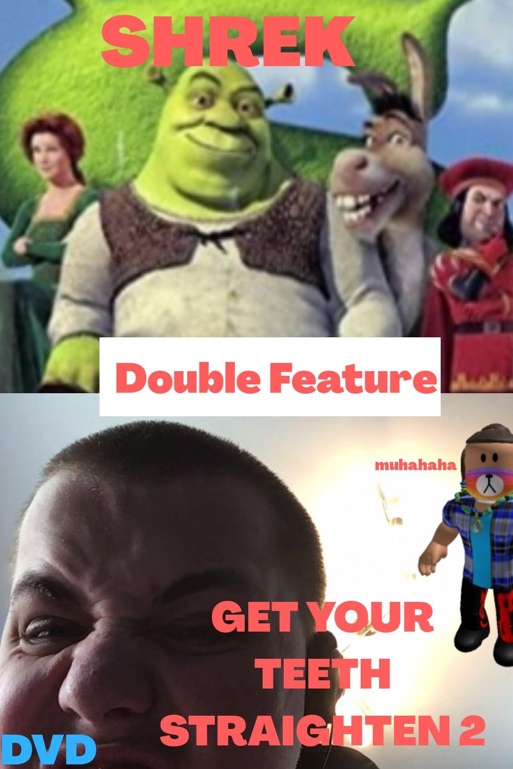 Double Feature Of Shrek And Get Your Teeth Straighten 2 DVDS