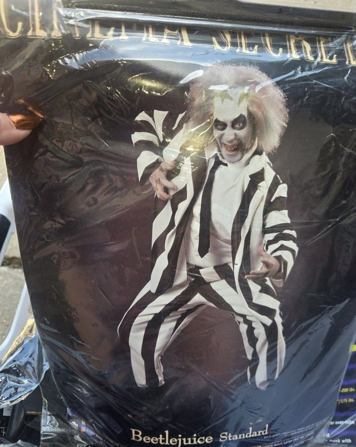 Beetlejuice Costume X-Large 2 Piece 