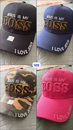 Jesus is my boss, baseball caps.✝️