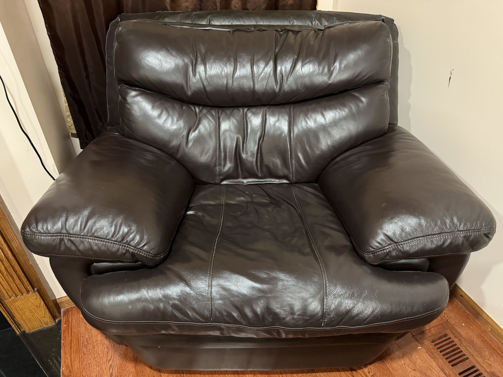 Brown Leather Accent Armchair