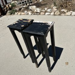 Pair of Wood Plant Stands – Project / Refinish