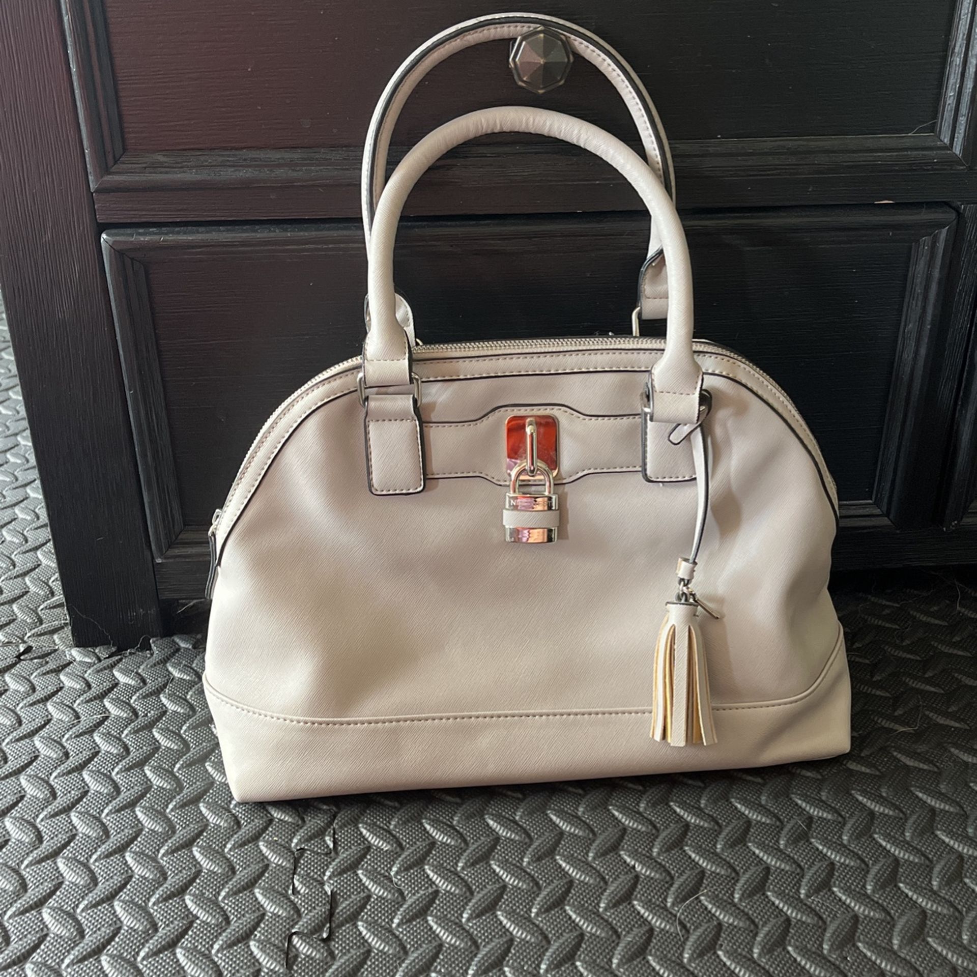 Grey Nine West Satchel Purse With Removable Crossbody Strap