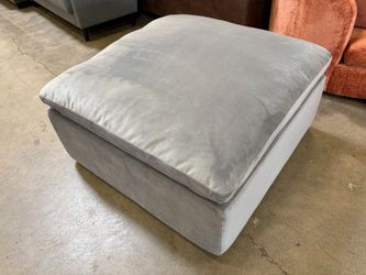 JOYBIRD Bryant Square Ottoman in Royale Ash Stain Resistant Velvet