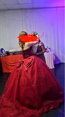 Red Ball Gown Quinceañera Dress 10-12