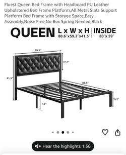 *NEW* Black queen size bed frame