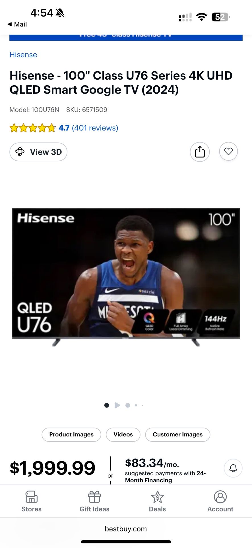 100in TV With Stand